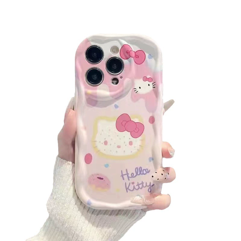 Чехол для телефона Hello Kitty, совместим с сериями iPhone 6–17 (Pro/Max/Mini/Air/E), белый с ремешком/браслетом