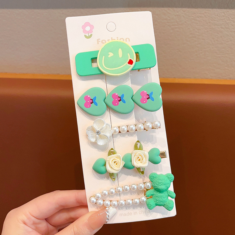 2025 verano pasador de cabello de dopamina colorido lindo frente dulce brocas de cabello rotas no lastimas brocas de cabello adornamientos para el cabello