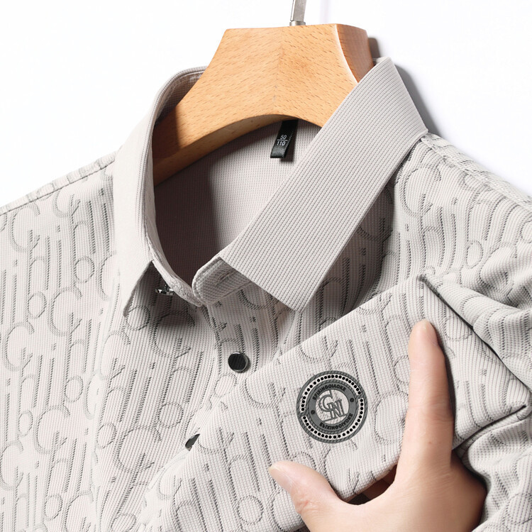 Waffle Ice Silk T-Shirt Men's Short-Sleeved Lapel 2026 Summer New Business Casual Cool Polo Shirt Top Waffle Ice Silk T-Shirt Men's Short-Sleeved Lapel 2026 Summer New Business Casual Cool Polo Shirt Top