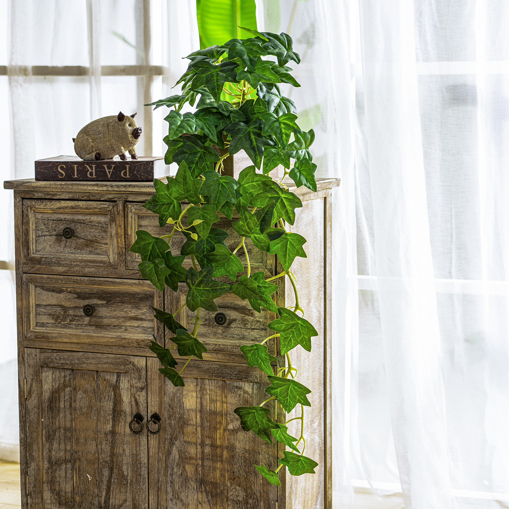 Alta calidad artificial planta verde colgante biónico artificial flor falsa vid escalada decoración del paisaje interior adornos