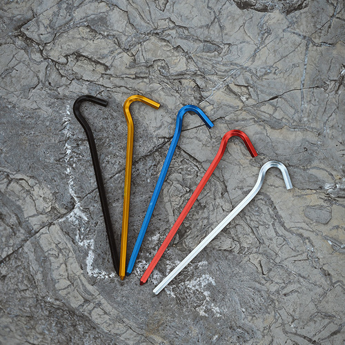 Outdoor canopy tent ground nails six-edge ground nails hexagonal aluminum alloy lengthened and thickened question mark ground nails camping nails cross-border