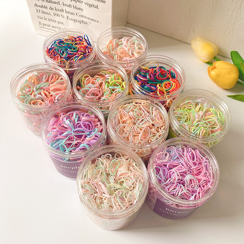 Children's hair accessories disposable rubber band small colorful baby headband does not hurt hair high elasticity girl's headband rubber band