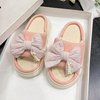 Slippers, universal comfortable footwear with bow platform, 2023, trend of season