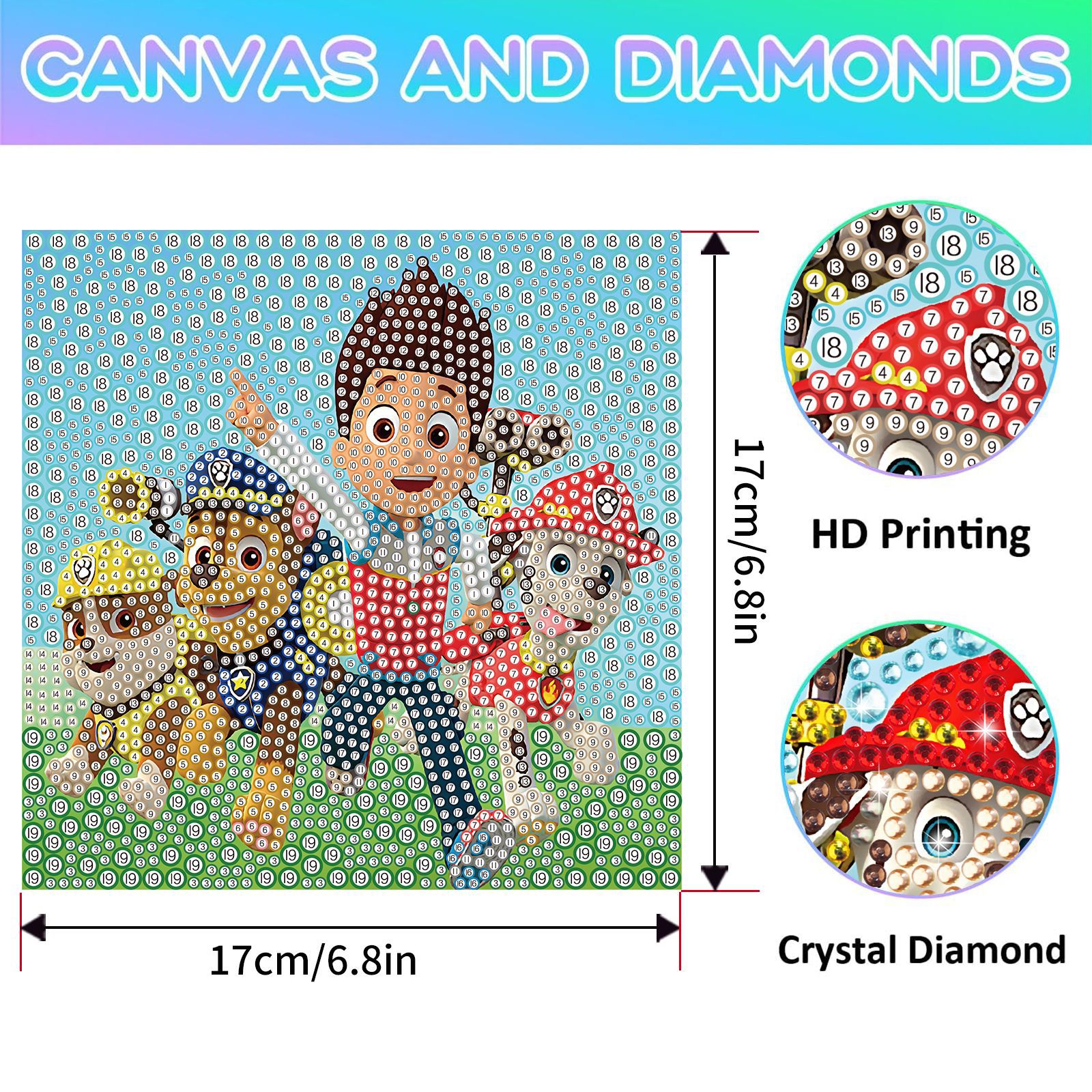 Diamante dibujo equipo de gran trabajo puzzle juguetes de cristal taladro diy material manual paquete pegatinas para niños al por mayor