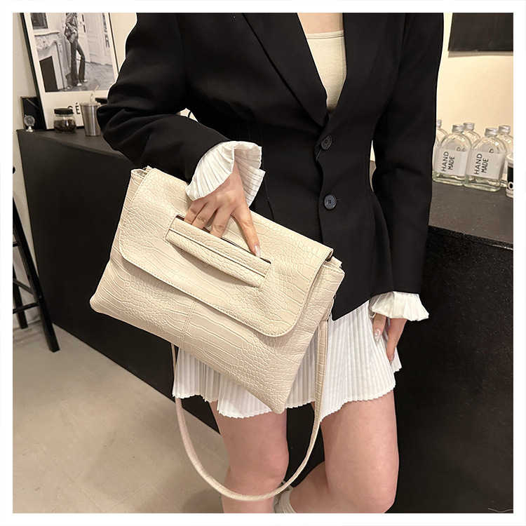 New cross-border foreign trade crocodile pattern strap clutch bag, large-capacity file bag, storage bag, official document bag, crossbody bag undefined