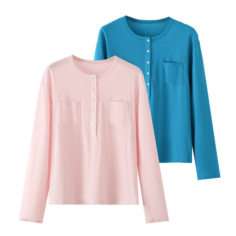 MYST&ZA early autumn new women's clothing, casual style, loose long-sleeve buttoned small collar pocket-decorated T-shirt 5644801 MYST&ZA early autumn new women's clothing, casual style, loose long-sleeve buttoned small collar pocket-decorated T-shirt 5644801