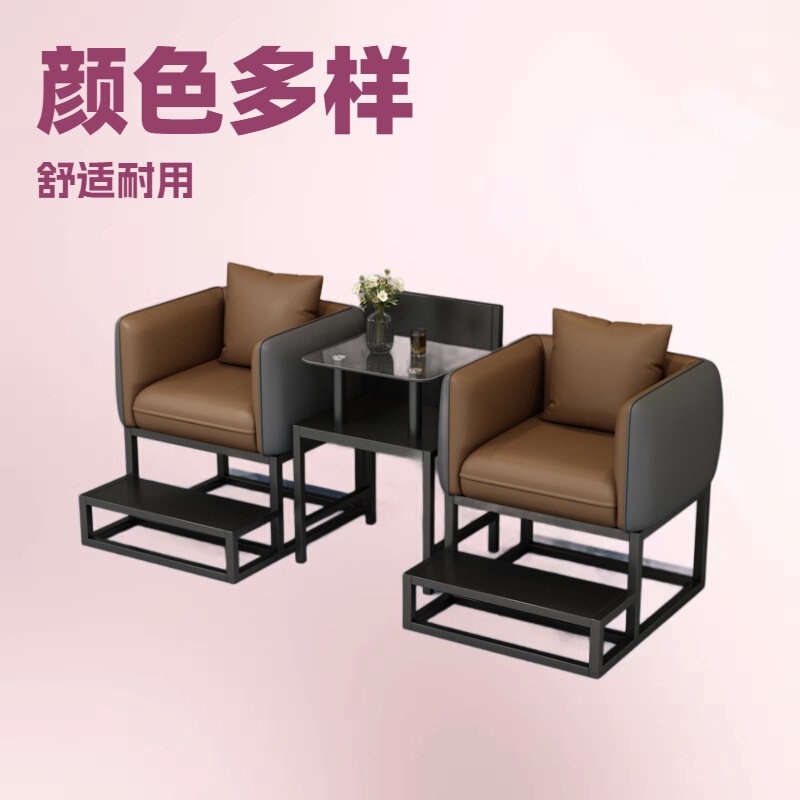Billiard Hall Viewing Chairs, High-End Billiard Club Viewing Sofas, Billiard Room Cat-Scratch Leather, Light Luxury
