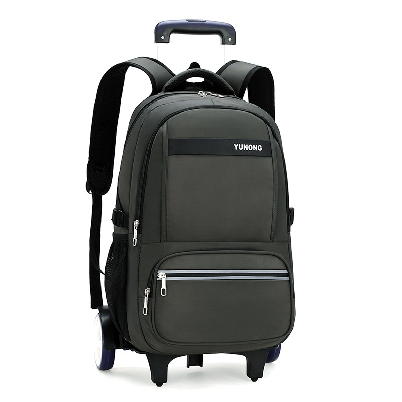 Una pieza de entrega de pescado natural mochila de gran capacidad de seis ruedas escalera estudiante de escuela primaria y secundaria mochila imprimible LOGO