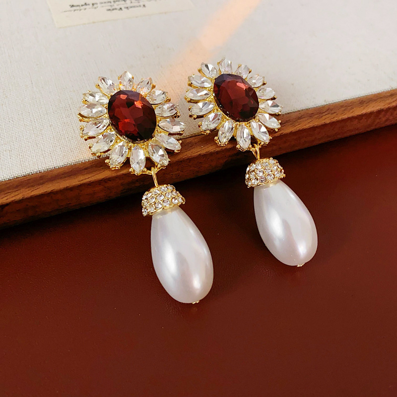 Medieval vintage diamantes geométricos oval pendientes collar ligero lujo nicho cadena clavícula juegos de joyería retro