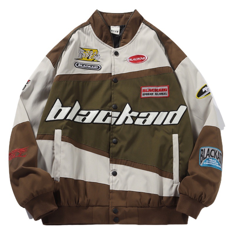 Estilo americano retro calle moda hip hop motocicleta chaqueta hombres ins diseño sentido nicho vintage chaqueta de carreras