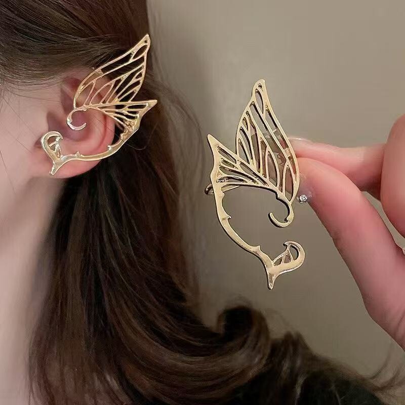 Hollow Butterfly Fairy Wings Earrings Sweet Cool Fashion Versatile Earrings All-In-One Super Popular Style Face-Slimming Earrings Hollow Butterfly Fairy Wings Earrings Sweet Cool Fashion Versatile Earrings All-In-One Super Popular Style Face-Slimming Earrings