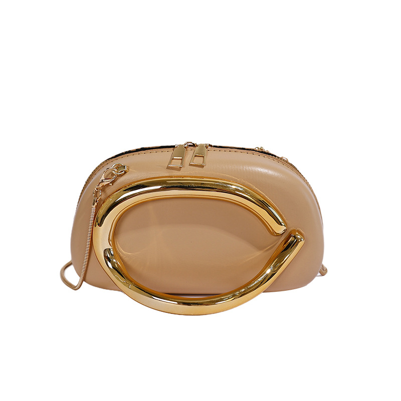 Nueva caja redonda mano agarrada bolsa de cena mini bolsa transfronteriza moda metal retro manejo de cadena mochila de hombro