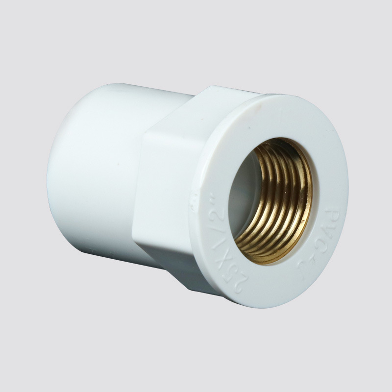 Suministro de Agua de PVC cobre Conector recto cobre alambre interno con incrustaciones de cobre rosca interna accesorios calentador de agua hilo reductor conector engrosado