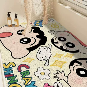Crayon Shin-Chan hamam döşəmə matı, ipək ilmə ayaq matı, ləkəyə davamlı, sürüşməyən, suya davamlı