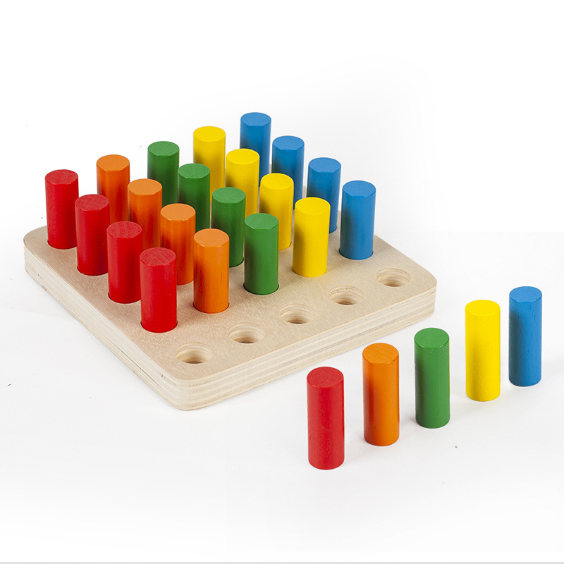 Entrenamiento de integración sensorial, material didáctico Montessori para niños, entrenamiento de inserción de cilindros, iluminación sensorial, educación temprana, juguetes educativos, bloques de construcción