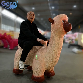 厂家直销儿童动物恐龙电动车玩具广场商场摆摊游乐车羊驼电瓶车