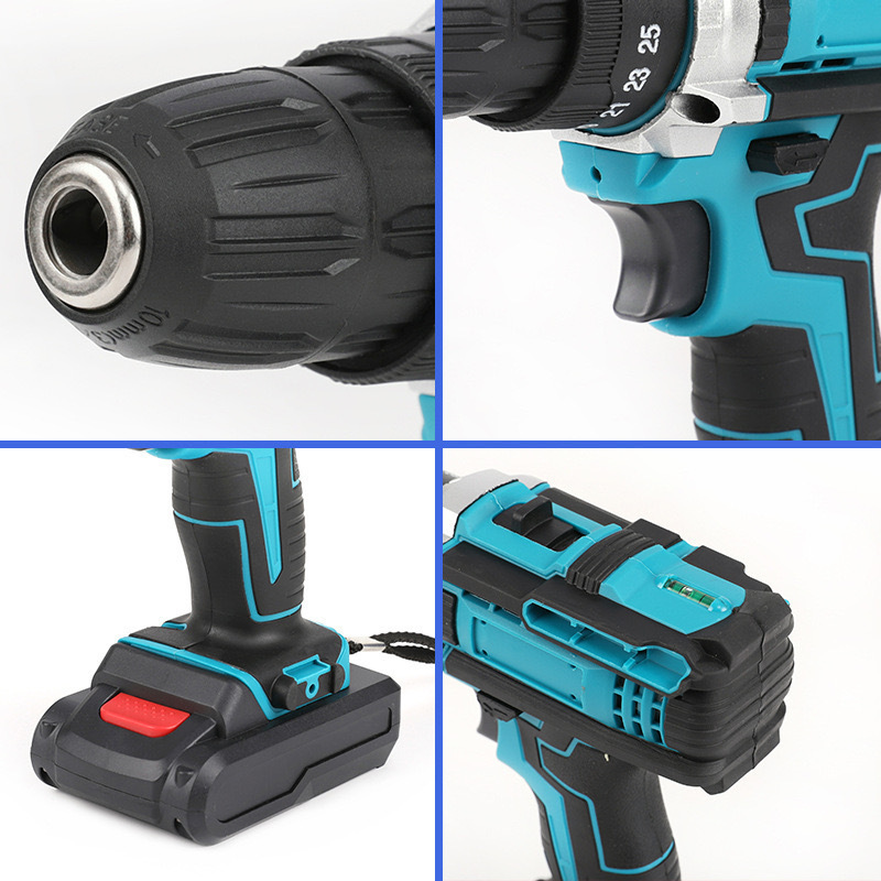 Transfronterizo doméstico multifuncional taladro eléctrico recargable taladro eléctrico de litio paquete de herramientas eléctricas destornillador eléctrico taladro eléctrico manual