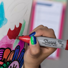 Bulk Watercolor Markers US Three-Fortune Diagonal Tip Oil-Based Permanent Markers Sharpie Flat Body Pens 4MM Brushes