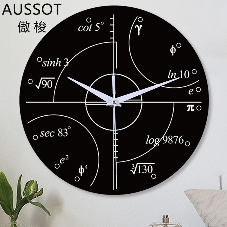 Creativo salón hogar moda matemáticas Reloj de pared reloj simple Amazon Venta caliente retro Reloj de pared reloj
