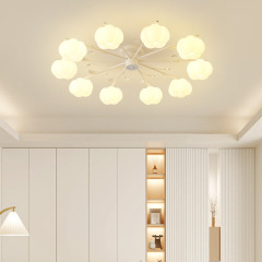 French Cream Style Ceiling Lamp for Living Room, Hall, Master Bedroom - 2024 New Creative Pumpkin and Persimmon Lamps