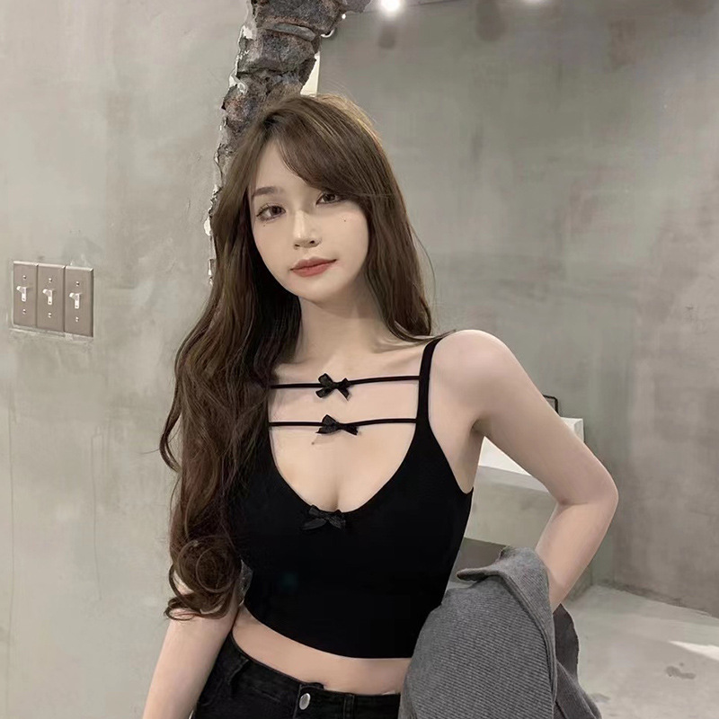 卡卡蝴蝶结大U美背裹胸