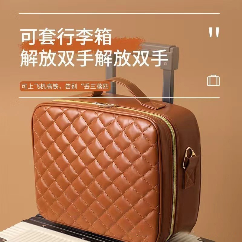 Bolsa de maquillaje de alta sensación LED caja de maquillaje espejo portátil caja de maquillaje desmontable de gran capacidad