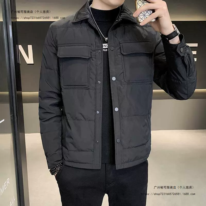 Light and thin short demi-season down jacket for leisure