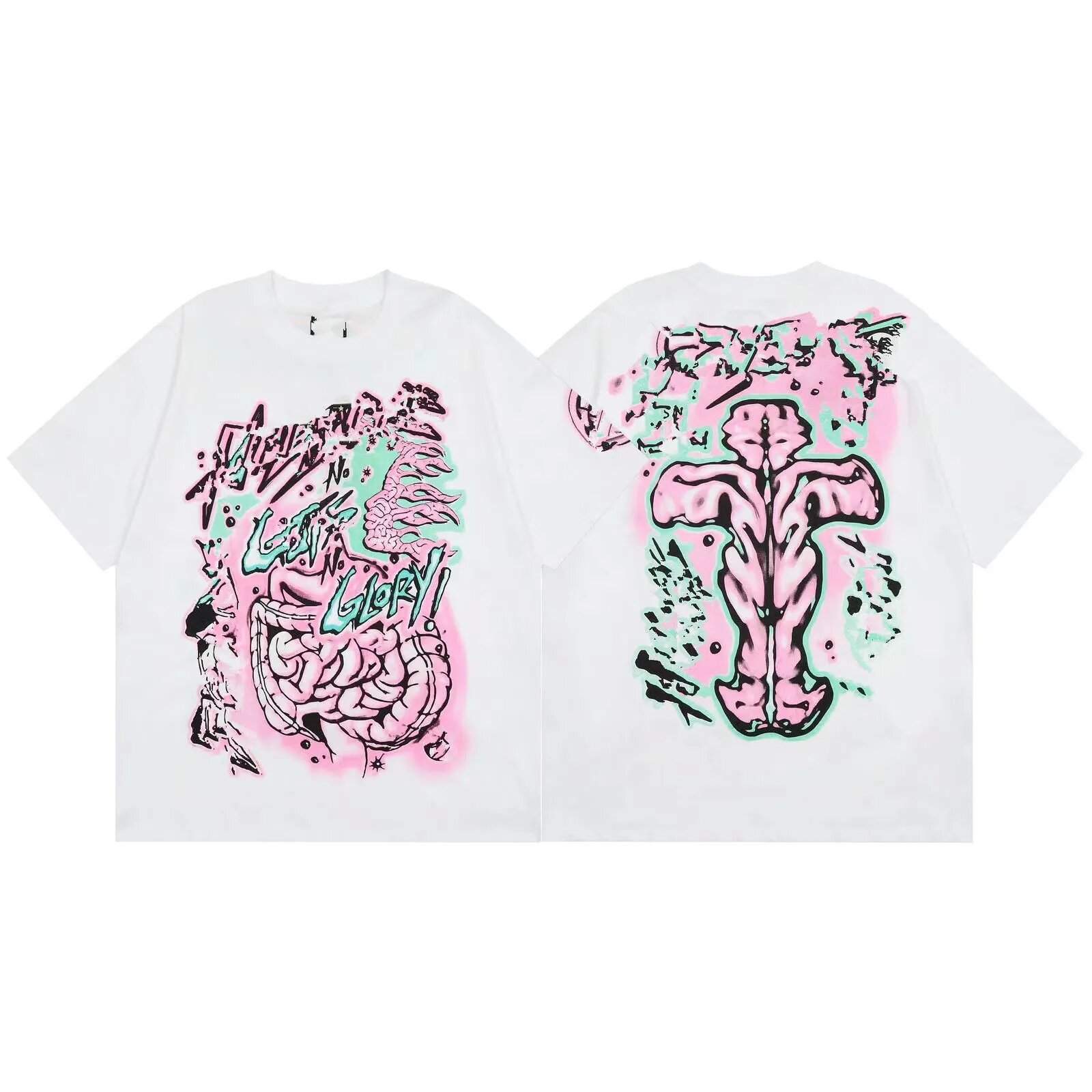 Verano nuevo estilo marca de moda europea y americana para hombres y mujeres camiseta de algodón casual suelta ajustada camiseta gráfica de manga corta de verano top de manga corta