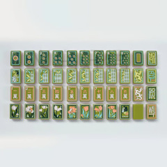 2025 Hand-Painted Mahjong Tiles Set手绘麻将牌套装
