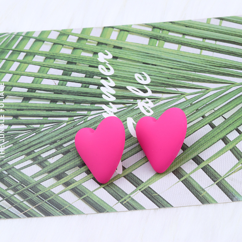 9g Weight Earrings Classification 1 Pair Quantity Daily Occasion Acrylic Material Heart Shape Pattern Women'S Gender Spray Paint Design Fashion Style 1 Pair Fashion Heart Shape Spray Paint Arylic Earrings 14