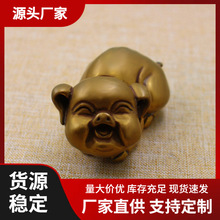实心200g生肖小猪金猪摆件家居黄铜福猪手把件小摆件茶宠