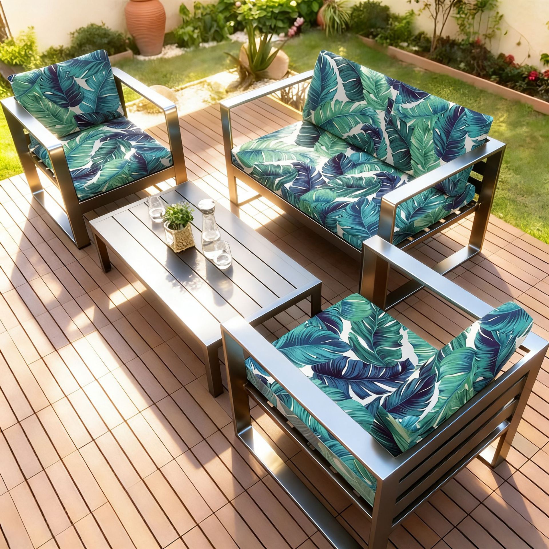 Cross-Border High-Density 160Gsm Outdoor Garden Villa Terrace Leisure Printed Sofa Cushion Cover for Outdoor Sun Protection