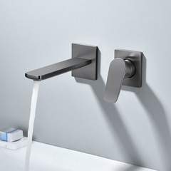 暗裝全銅槍灰面盆龍頭酒店家用入牆式冷熱台盆洗手盆水龍頭AM2201