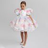 Dress, lace small princess costume, European style, puff sleeves