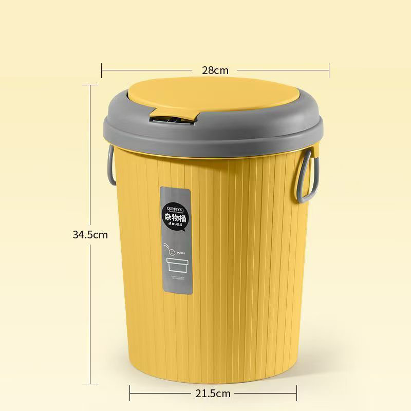 Cubo de basura con tapa a presión de plástico para el hogar image 9