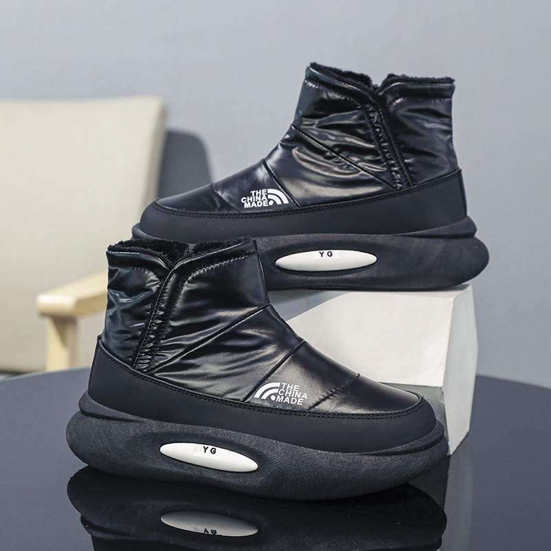 겨울 기모 두꺼운 눈 부츠 남자 중학교 어린이 따뜻한 코튼 신발 두꺼운 밑창 동북 내한성 하이 탑 어린이 신발