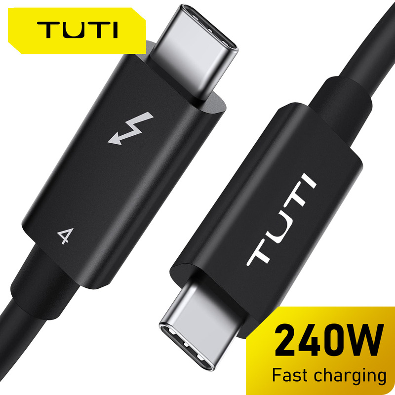 Tuti Thunderbolt4 cable USB C to USB C data cable 240W fast charge 8K40Gbps coaxial