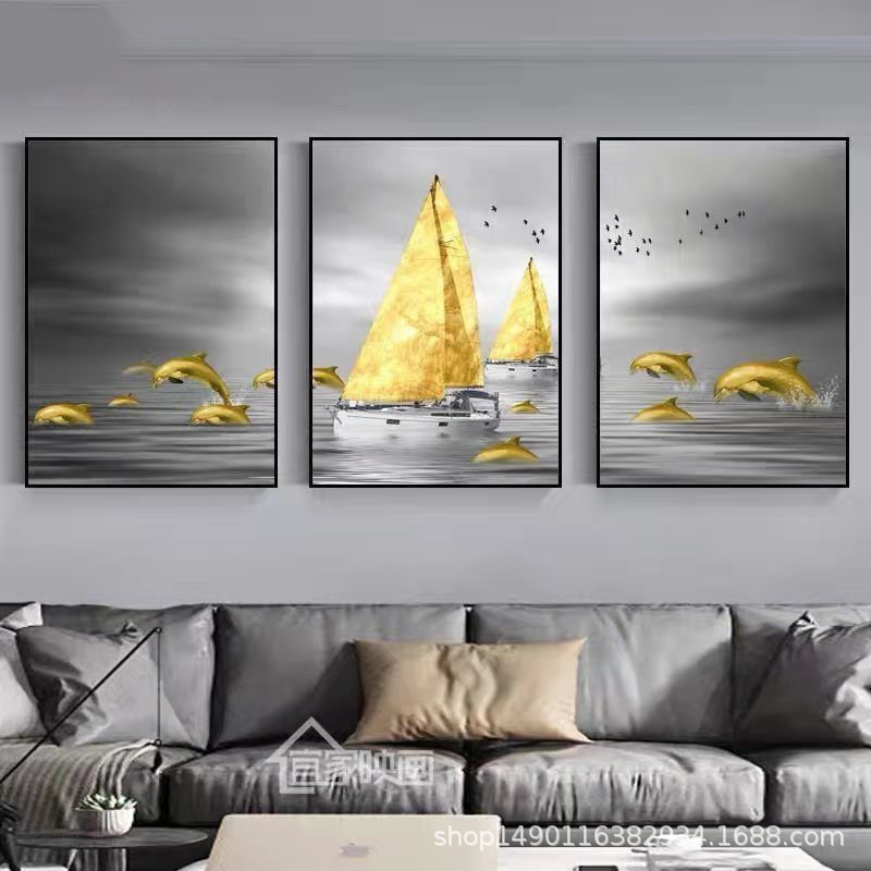 メーカー客間装飾画北欧風ソファー背景壁壁画現代シンプル寝室レストラン壁画掛け画|undefined