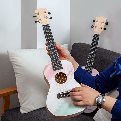 Ukulele, a cute small guitar, a musical gift, ukulele graffiti pattern, cross-border