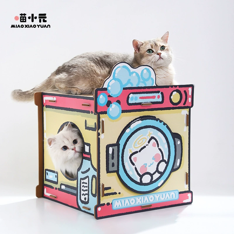 Мяу Сяоюань | Доска для кошачьих когтей для стиральной машины, износостойкая и не линяющая, двухслойное кошачье гнездо из гофрированной бумаги, встроенная доска для кошачьих когтей, игрушка для кошек