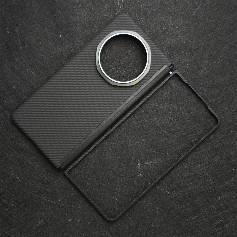 Honor Magic V5 ケブラー携帯電話ケース超薄型 V5 中央軸磁気ハードシェルアラミドカーボンファイバーに適しています。|undefined
