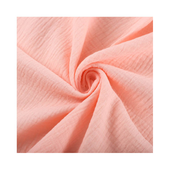 135 width dyed cotton double-layer gauze crepe fabric baby cotton pajamas bath towel saliva towel bubble crepe