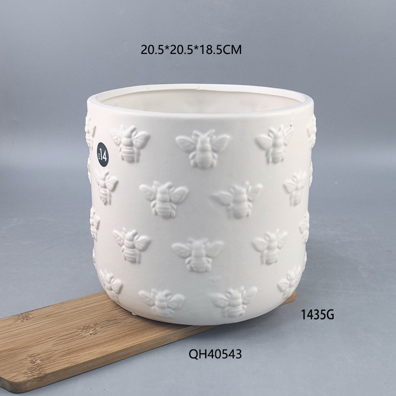 Maceta de cerámica con diseño de dibujos animados para suculentas, con esmalte de color, arcilla blanca, recipiente redondo transpirable para flores, soporte de hierro, maceta tamaño pulgar, hecha a medida, superventas transfronteriza.
