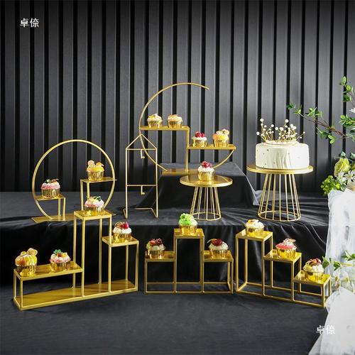 European-style dessert display stand, wedding decoration set, minimalist cake and pastry stand, buffet self-service, cold meal tea break, display table
