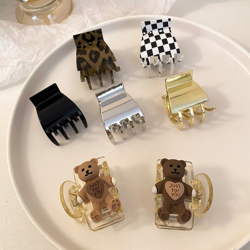 Cola de caballo de metal alta fija artefacto pinza hembra Red roja pequeña horquilla Cola de Caballo clip pequeño tamaño horquilla tiburón clip tocado