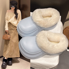 2025新款女式雪地靴外穿厚底增高毛毛拖鞋女时尚百搭休闲保暖棉拖