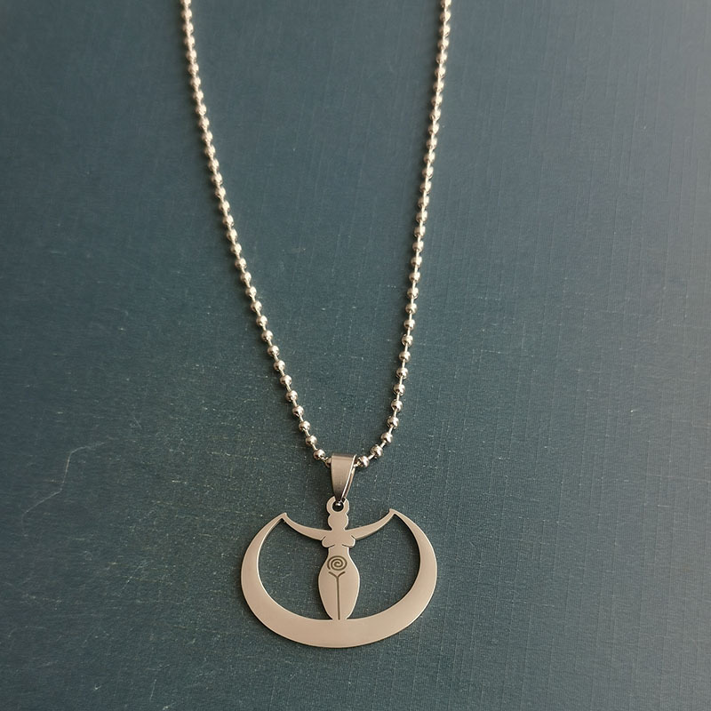 Exotic Yoga Gymnastics Moon Pendant Necklace for Women