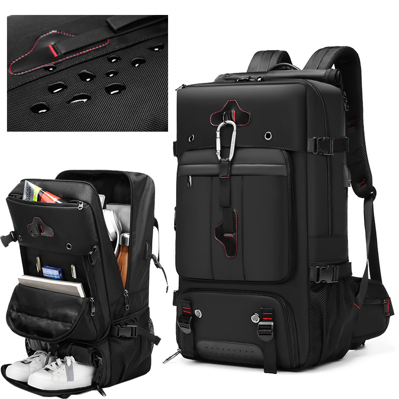 Bolsa de viaje de gran capacidad para viajes y ocio para hombres, mochila, bolsa de montañismo impermeable al aire libre, separación de seco y húmedo transfronterizo