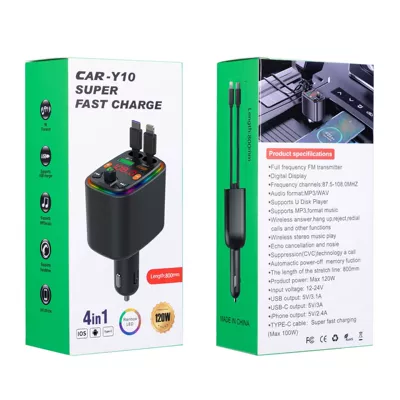 Fast Charging with Built-In Retractable Car mp3 - y10-bluetooth-ambient-light-super-fast-charging