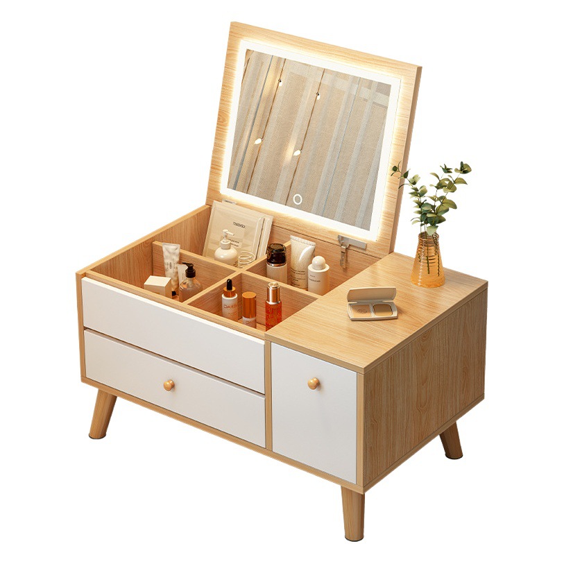 Tocador escritorio pequeño apartamento ins estilo dormitorio casa simple ventana de la Bahía tocador integrado gabinete mesa de maquillaje